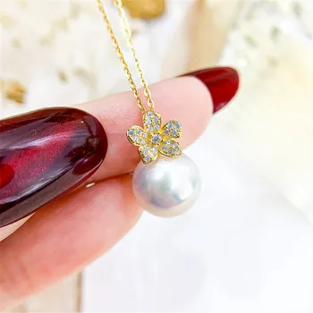 DIY pearl príslušenstvo S925 mincový striebro prívesok s prázdnymi držiteľ K zlato, strieborný náhrdelník s príveskom s 8-13mm korálky