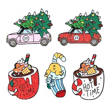 Kreatívne Medaila Vianočné série Vianočný stromček auto pohár candy ponožky brooche módne odznak