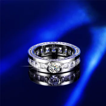 Jednoradové Biely Zirkón Zásnubný Prsteň Luxusné Crystal Kolo Kameň Svadobné Prstene Pre Ženy Classic Strieborná Farba Svadobné Šperky