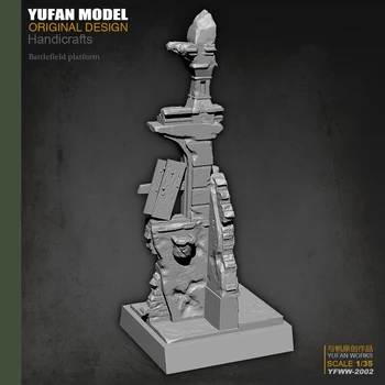 Yufan Model l 1/35 Európskej Porušenú Stenu Živice Platformu Yfww-2002