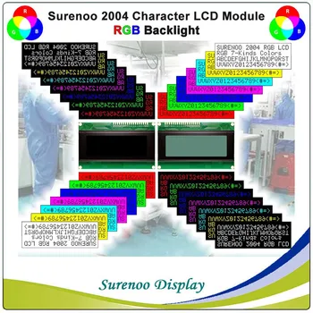Surenoo 2004 204 20*4 Znak LCD Modul Displeja Panel Displeja RGB LED Podsvietenie angličtina-cyrilika (rusky)