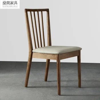 O28Modern jednoduchý domov Nordic tému reštaurácia masívneho dreva kožené handričkou stoličke mriežky stolice voľný čas kreatívne čistá červená
