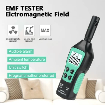 Elektromagnetické Žiarenie Detektor s Vysokou Presnosťou Vlnu Žiarenia Tester Monitor Digitálny LCD Displej EMF Meter pre Ghost Lov