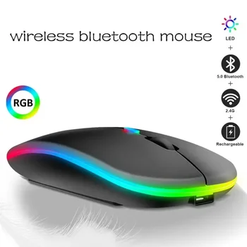 HMTX Wireless Gaming Mouse 2400DPI Farebný Podsvietený Ľahký Honeycomb Shell Ergonomické Myši Stlmiť Pre Počítačových Hráčov