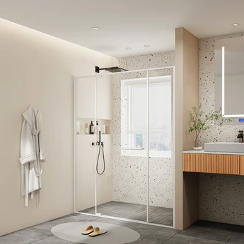 Sprcha oblasť sklo domácich kúpeľňa suchý-mokrý oddelenie posuvné dvere sprcha obrazovke