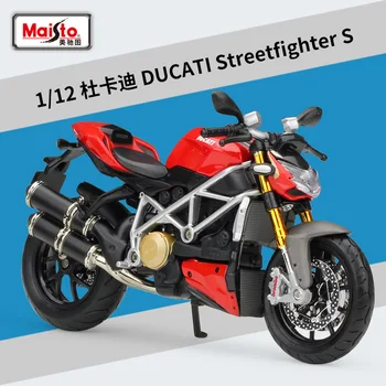 maisto 1:12 Ducati Streetfighter S Mock-up Zliatiny Motocykel Model Hračka Darčeková Sada