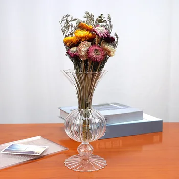 1pc Nordic Transparentné Sklenené Vázy Tvorivé Prúžok Kvet Usporiadanie Set Roztomilé Hydroponické Nábytok, Domáce Dekorácie