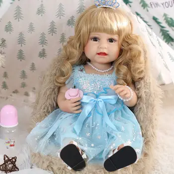 55 CM Mäkké Plné Telo Silikónové Reborn Batoľa Dievča Bábiku realisticky Princezná Bebe Reborn Menina Bonecas Presente Brinquedos