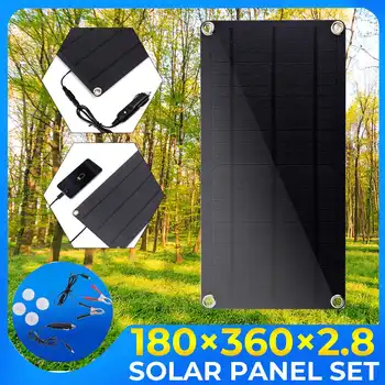 10W Solárny Panel Dvakrát USB Solárne Stavebnice Kompletný Power Bank Solárne Doska pre Auto, Jachta, RV Nabíjačky Batérií 180*360*2.8 mm