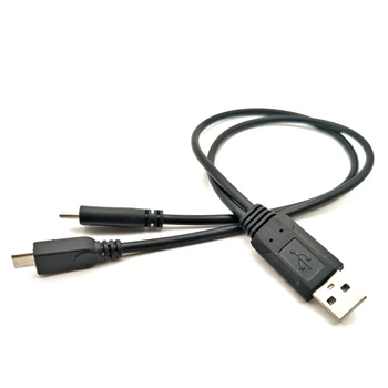 2 V 1 USB Typu C konektor Micro USB Kábel Pre Nabíjanie 2 USB C Mobilný Telefón na Dve nabíjacie Zariadenie, Nabíjací Kábel USB Nabíjačka Splitter