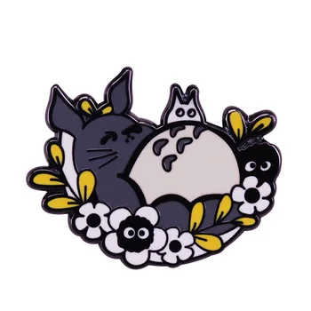 Anime Môj Sused Totoro Nap Totoro Cartoon Kovové Smalt Klope Šaty, Kabáty Odznak Brošňa Pin