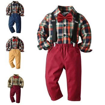 Jurebecia Baby Boy Šaty Batoľa Oblek, Košeľu A Nohavice Sady 4 Ks Elegantné Oblečenie Pre Deti 12 Mesiacov-7 Rokov