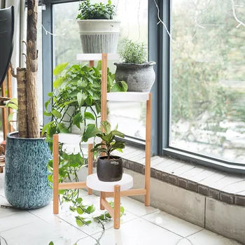 4-príbeh bambusu rastlín stojan, vysoký uhol interiérové kvetináče rack, Nordic obývacia izba balkón displej rack