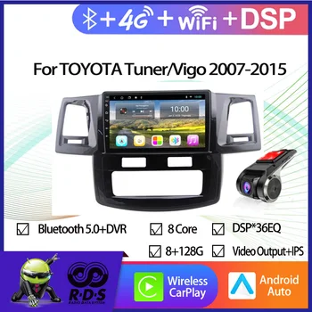 6 G+128G Android Auta GPS Navigácie Pre TOYOTA Tuner/Vigo Rokov 2007-2015 Auto Rádio Stereo Prehrávač Multimediálnych súborov S BT, WIFI Zrkadlo Odkaz
