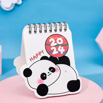 Mini Panda Stolový Kalendár Stolový Kalendár pre Študentov 2024 Stôl Kalendáre Roztomilá Panda Vzor Stály Akademický Rok pre Domáce