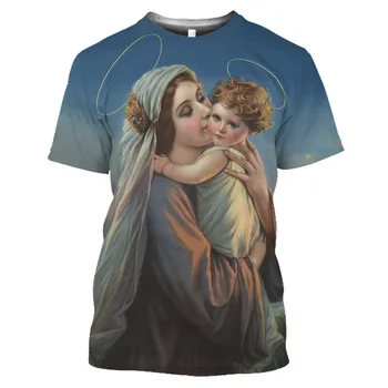 2023 Lete Muži Panny Márie Z Guadalupe Katolíckej 3d-vytlačené T-shirt Polyester Deti Voľné Krátky Rukáv Nadrozmerné T Shirt Top