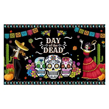 Mexické Festival Tému Pozadie Mexickej Deň Mŕtvych Strany Dodáva Prenosné Dovolenku Stenu Banner Dekor Pre Obývacia Izba