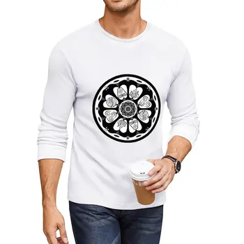 Nové Ozdobený White Lotus Dlaždice Dlhé Tričko muž oblečenie, čierne tričko pánske t-shirt