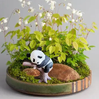 Víla, Záhradné Dekorácie, Výzdoba Simulované Panda Socha na Krytý Dvore Ploche