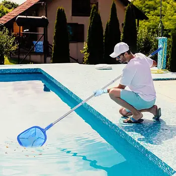 Bazén Skimmer Čisté Hlboké Jemné Oka Pevný Plastový Rám Odnímateľné Pól Veľké Kapacity Ťažkých Leaf Jemné Nečistoty Bazén Čistenie Net