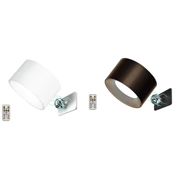 LED Steny Sconce, Wall Mount RGB Lampa USB Nabíjateľné 360°Otáčanie Magnetické Gule, Bezdrôtové Nástenné svietidlo Pre Posteli