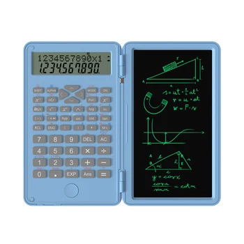 Vedecká Kalkulačka s Vymazateľné Písanie Rada 240 Funkcií 2 Linky LCD Displej Skladacia Finančná Matematika Kalkulačka Školy