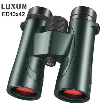 Luxun 10x42 ED IPX6 Vodotesný Ďalekohľad Extra-nízka Disperzia Bak4 Hranol Optika pre pozorovanie Vtákov Koncert Vonkajšie s Adaptérom