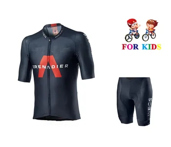 Detský 2021 INEOS Tuponosý TÍM Deti Cyklistika Dres Krátky Rukáv Cyklistické Oblečenie S Šortky Ropa Ciclismo