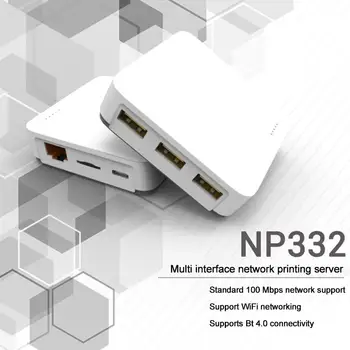 3 Porty Usb Network Print Server Np332 Multi-rozhranie Sieťový Server Sieťovej Tlače Pripojenie Wifi 100m Podporujú Štandardné Y0z3
