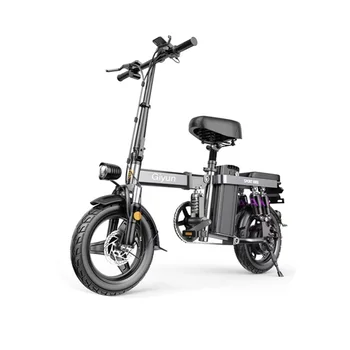 Elektrický Bicykel Hliníkovej Zliatiny 14 Palcový 48V Lítiové Batérie, Skladací Mini Prenosné Extra Dlhý Rad Ťažkých Tlmič Dospelých