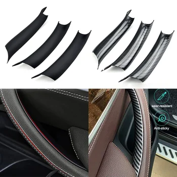 LHD Matte Black/Carbon Fiber Vzhľad 3ks/Set Interiérové Dvere Potiahnite Rukoväť Kryt pre BMW X5 F15 2014-2018/X6 F16 2015-2018