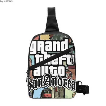 Vlastné Grand Theft Auto San Andreas Kožená Taška Mužov v Pohode GTA V Hre Ramenný Crossbody Hrudníka Batoh Cestovanie Daypack