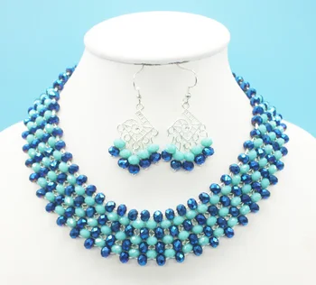 Najpredávanejšie módne dámske šperky set crystal náhrdelník + náušnice 18