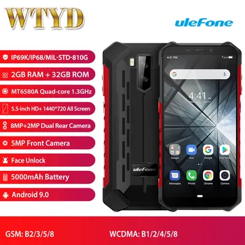 Ulefone Brnenie X3 Robustný Telefón, 2 GB, 32 GB, Vodotesný IP68 5.5